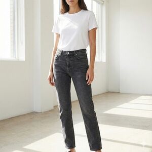 Frame faded black Le Beau straight leg ankle jeans - size 2